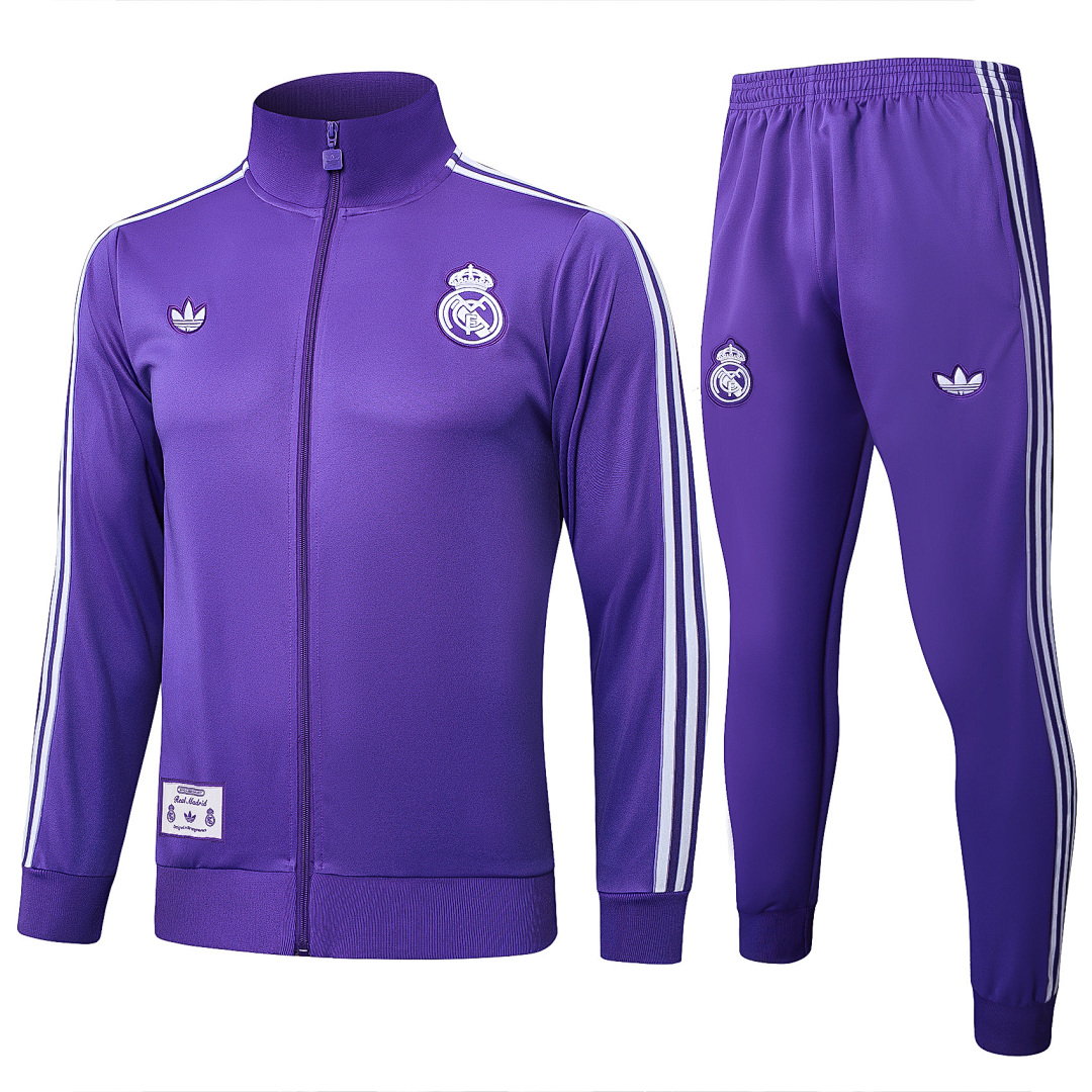25/26 Real Madrid Full-Zip Men's Training Kit Purple Retro
