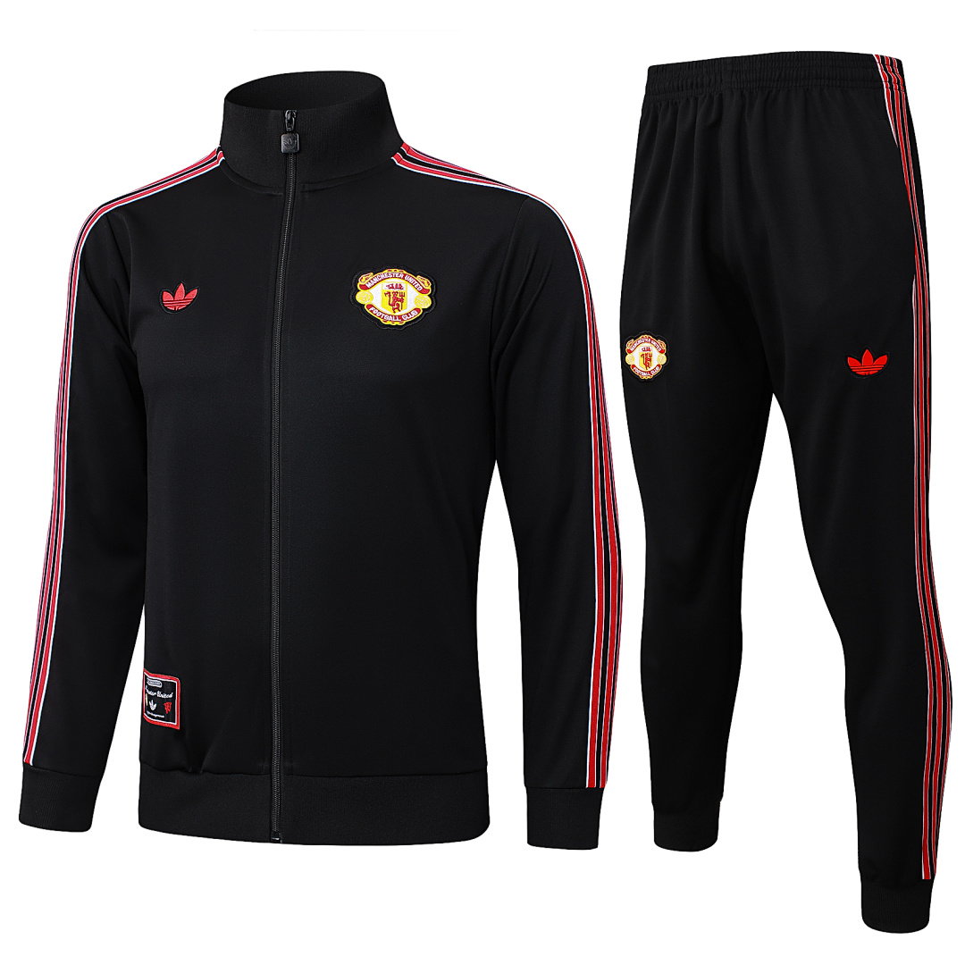 25/26 Manchester United Full-Zip Men's Training Kit Black Retro