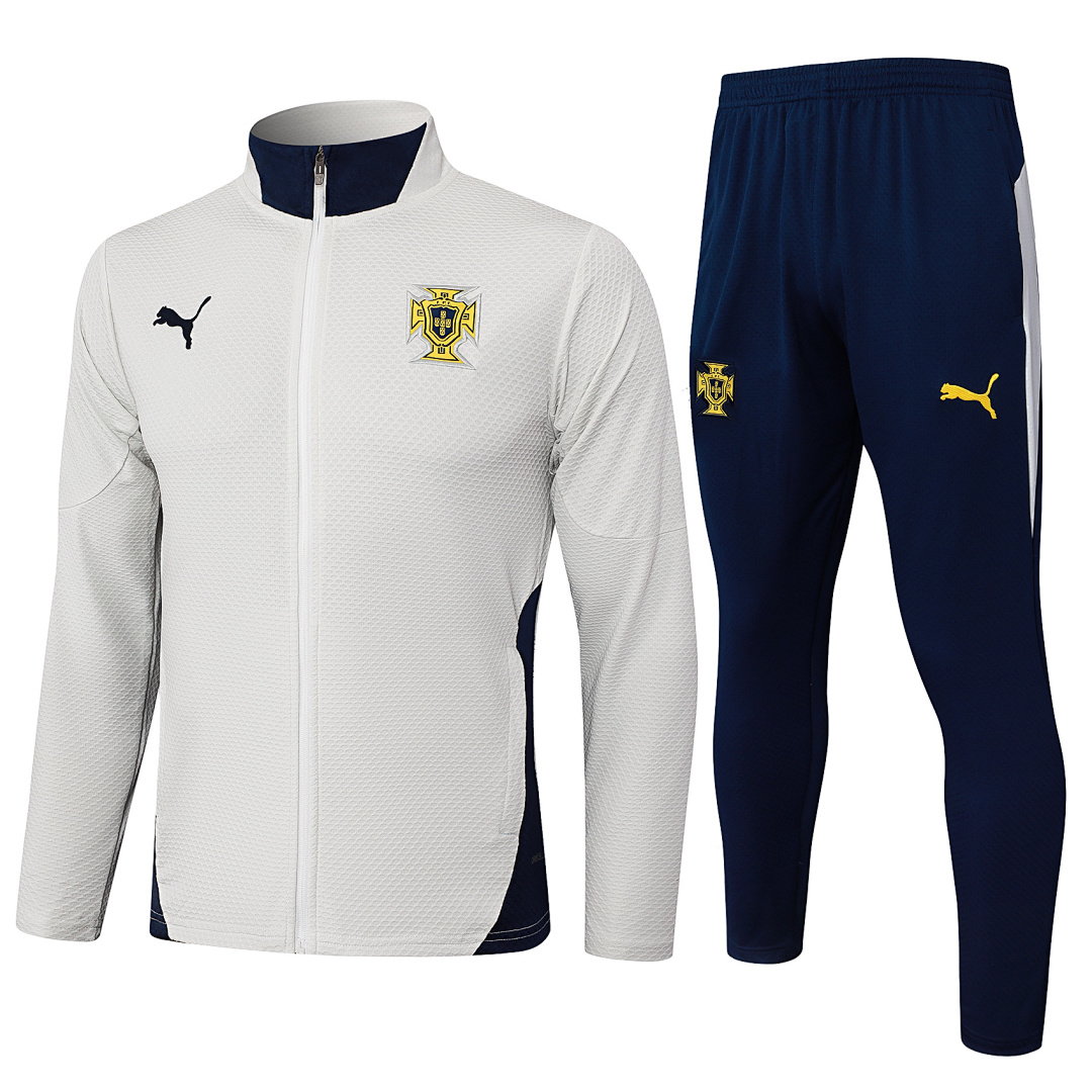 25/26 Portugal Full-Zip Men's Training Kit Off White