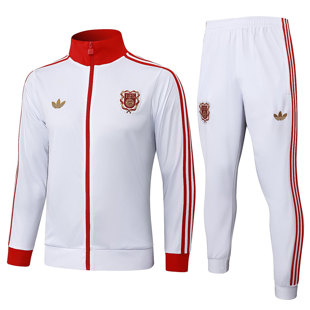 25/26 Bayern Munich Full-Zip Men's Training Kit White 125th Anniversary Edition