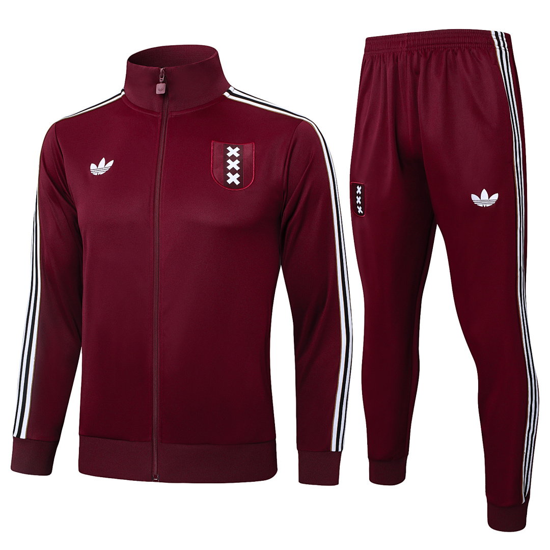 25/26 AFC Ajax Full-Zip Men's Training Kit Dark Burgundy Retro