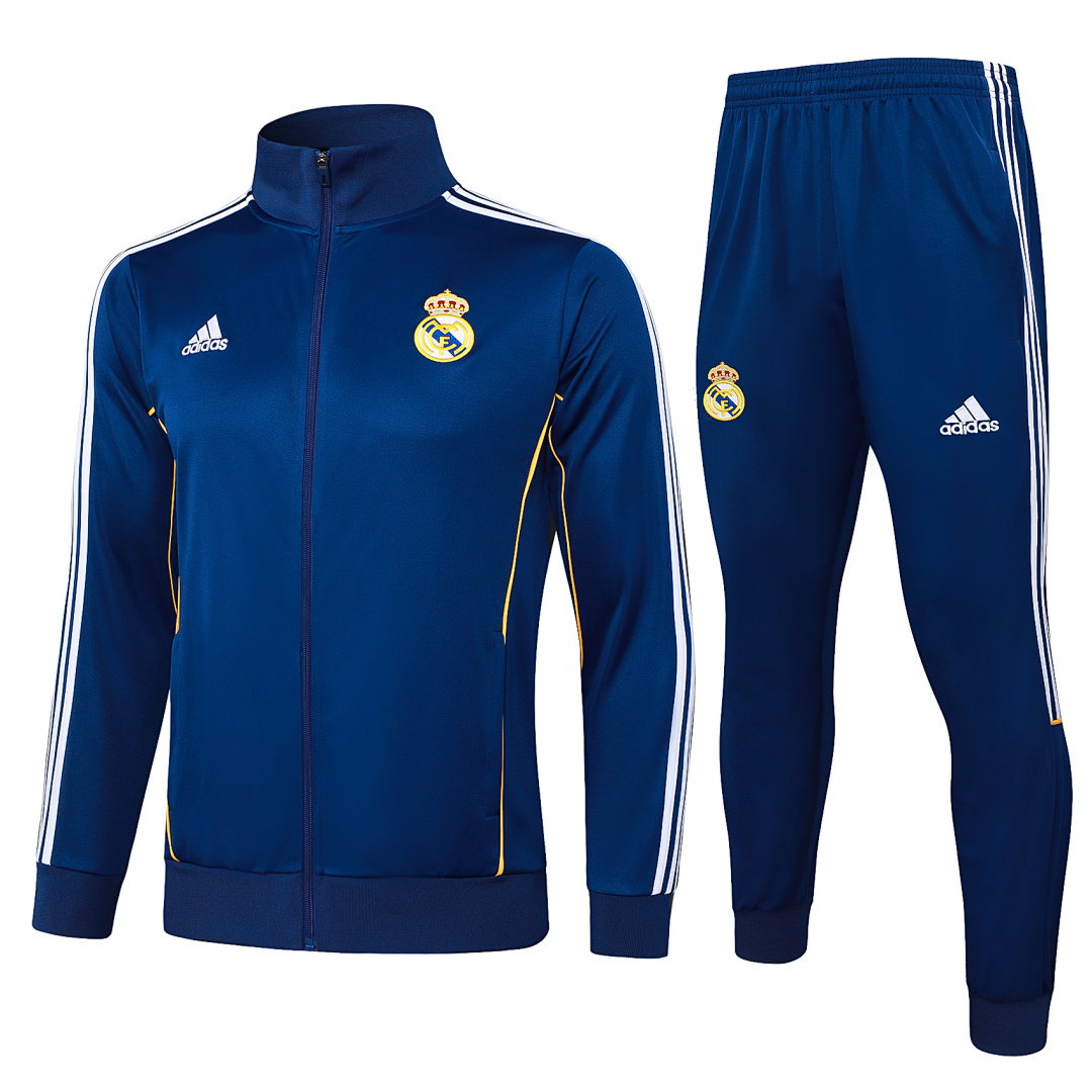 25/26 Real Madrid Full-Zip Men's Training Kit Royal Blue Retro