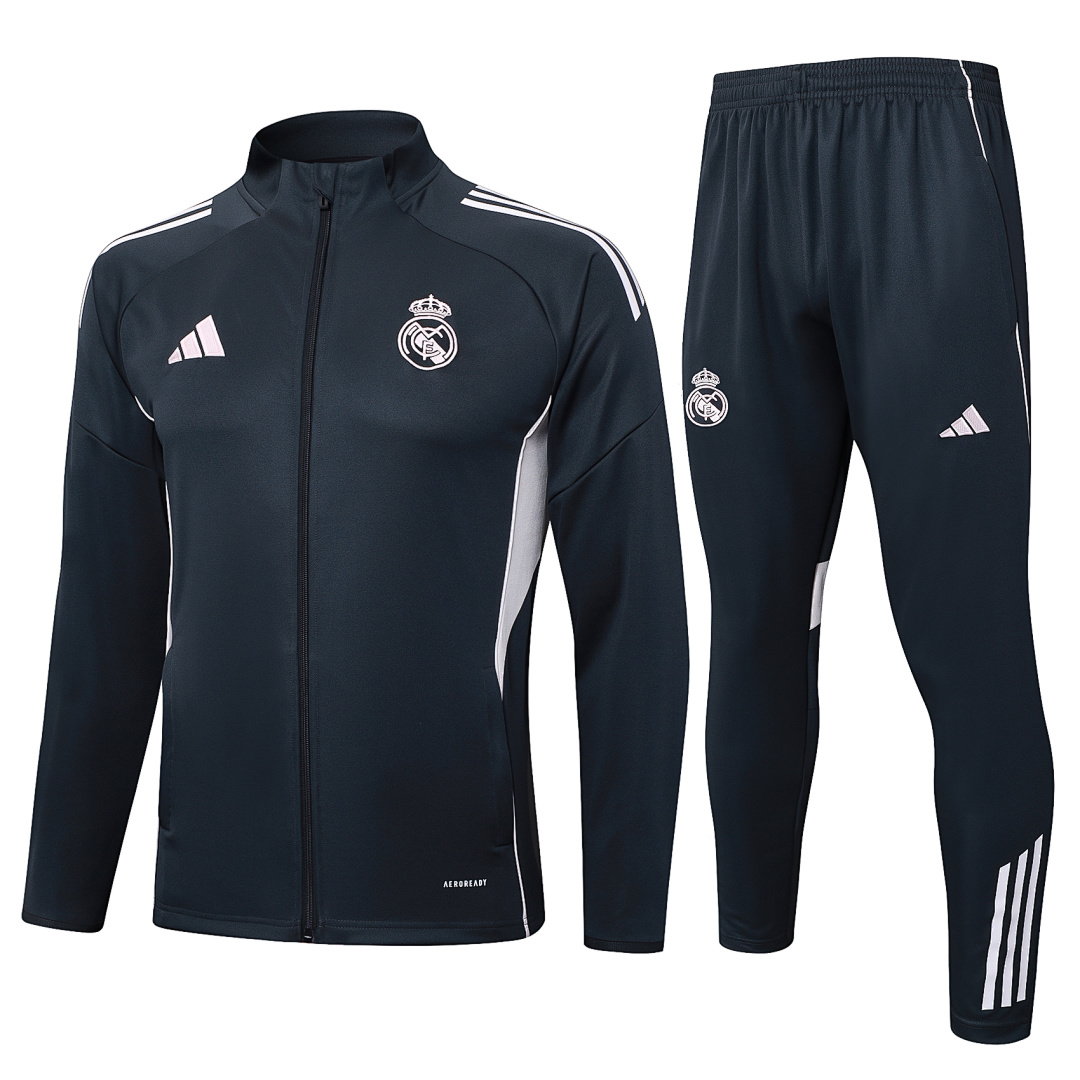 25/26 Real Madrid Full-Zip Men's Training Kit Dark Gray