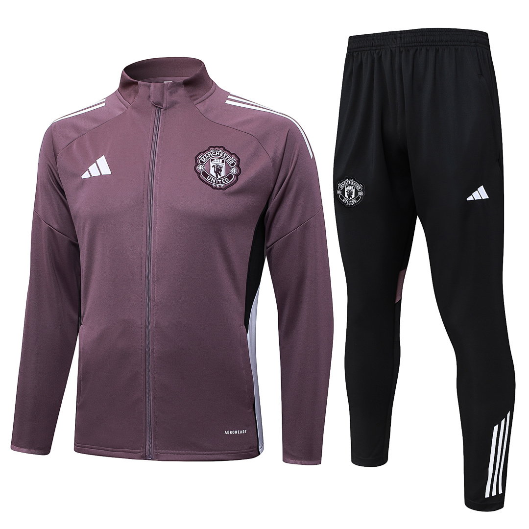 25/26 Manchester United Full-Zip Men's Training Kit Gray Purple