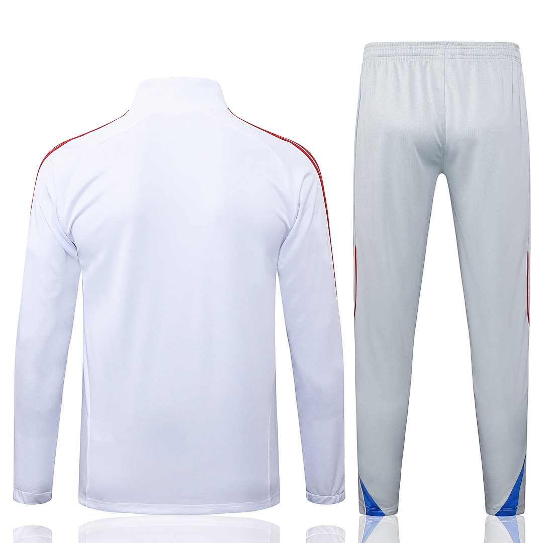 25/26 Bayern Munich Full-Zip Men's Training Kit White Retro Royal Blue Trim