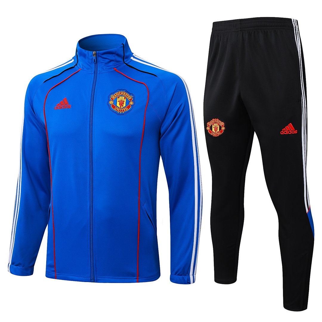 25/26 Manchester United Full-Zip Men's Training Kit Royal Blue Retro