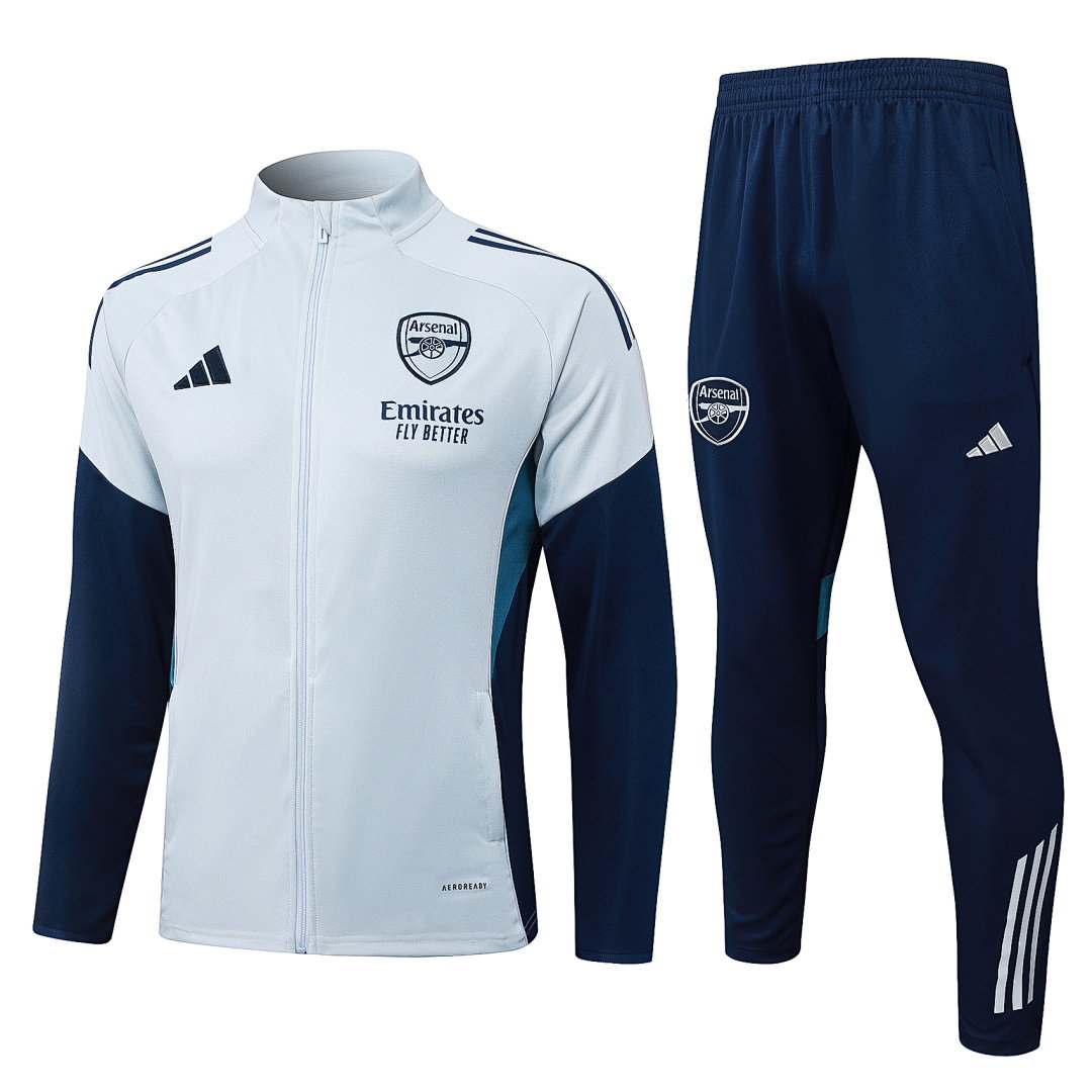 25/26 Arsenal Full-Zip Men's Training Kit Light Gray