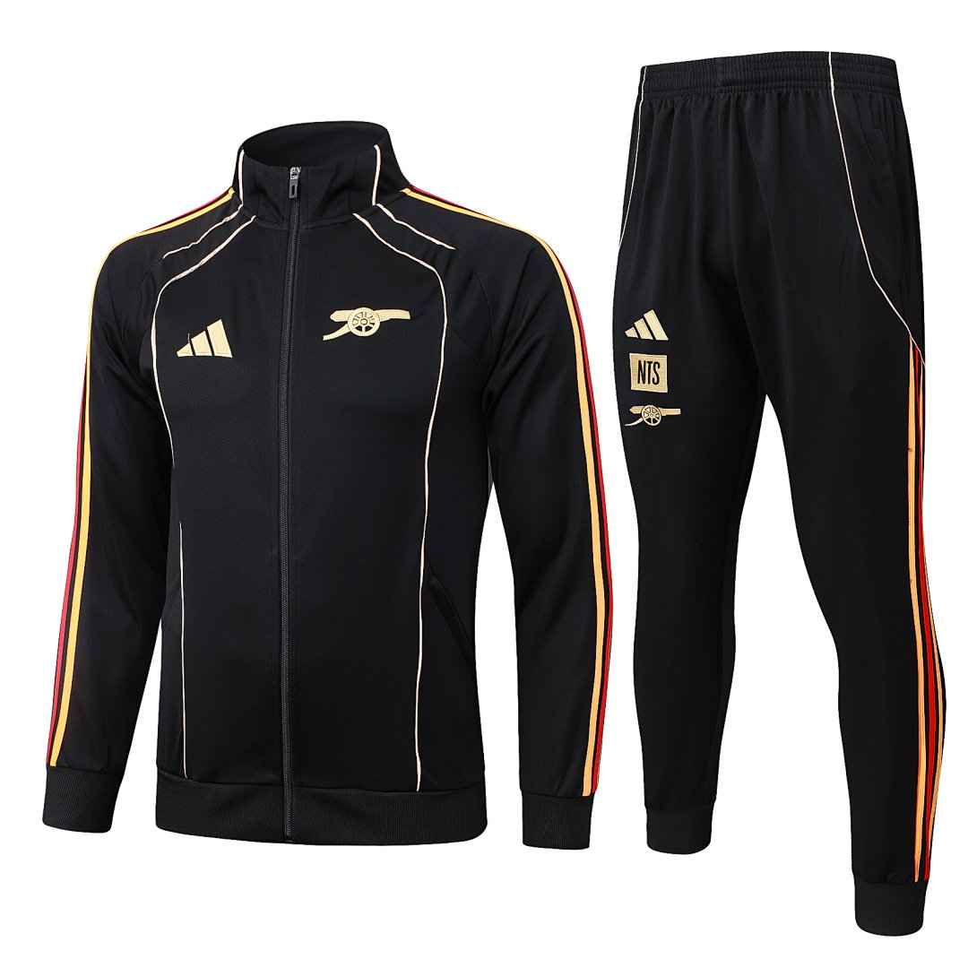 25/26 Arsenal Full-Zip Men's Training Kit Black Retro