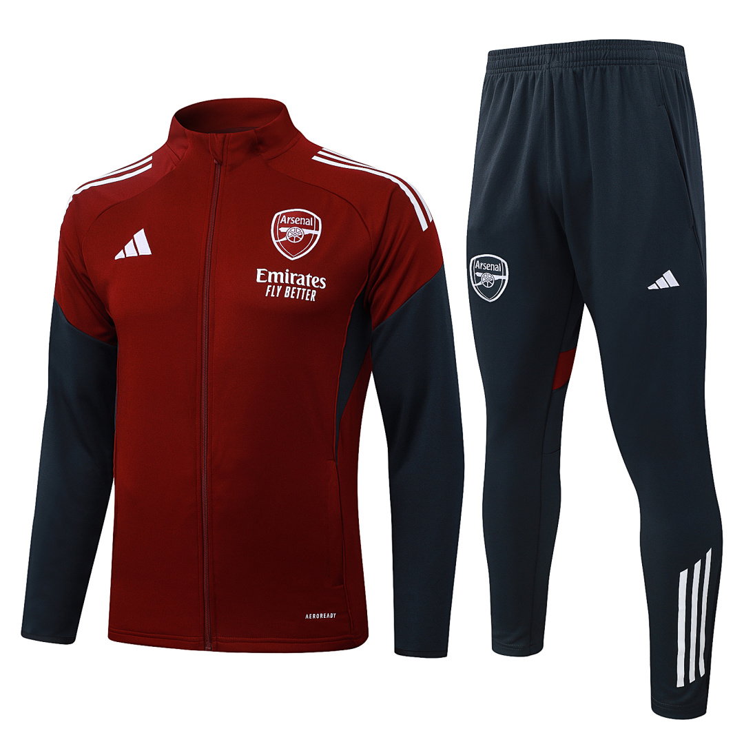 25/26 Arsenal Full-Zip Men's Training Kit Burgundy White Club Badge
