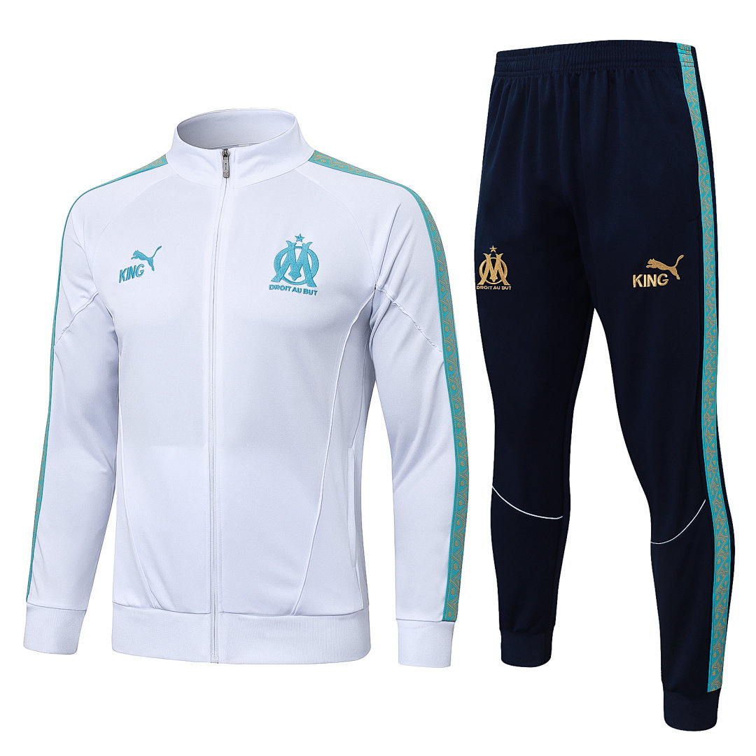 25/26 Olympique de Marseille Full-Zip Men's Training Kit White