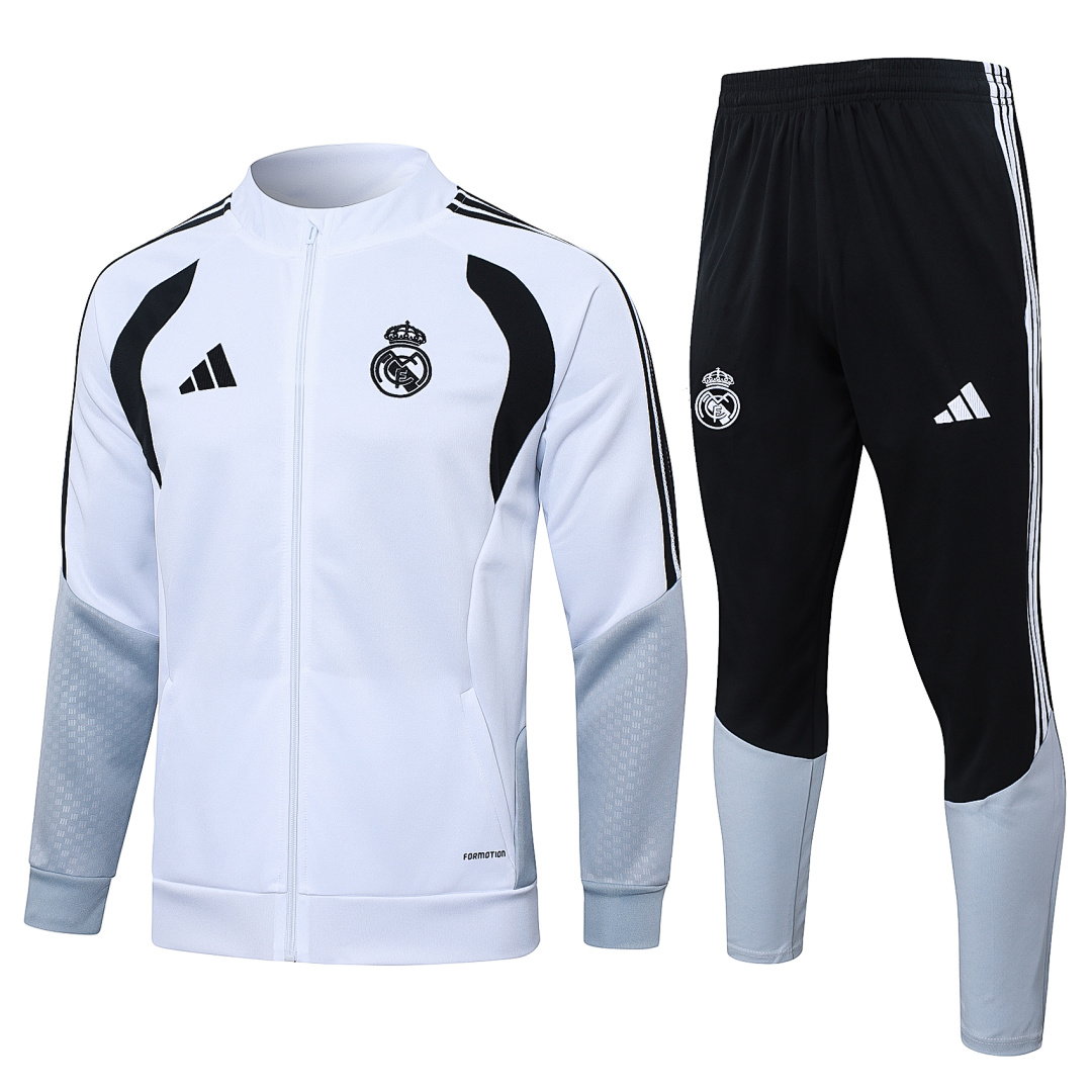 26/27 Real Madrid Full-Zip Men's Training Kit White Black