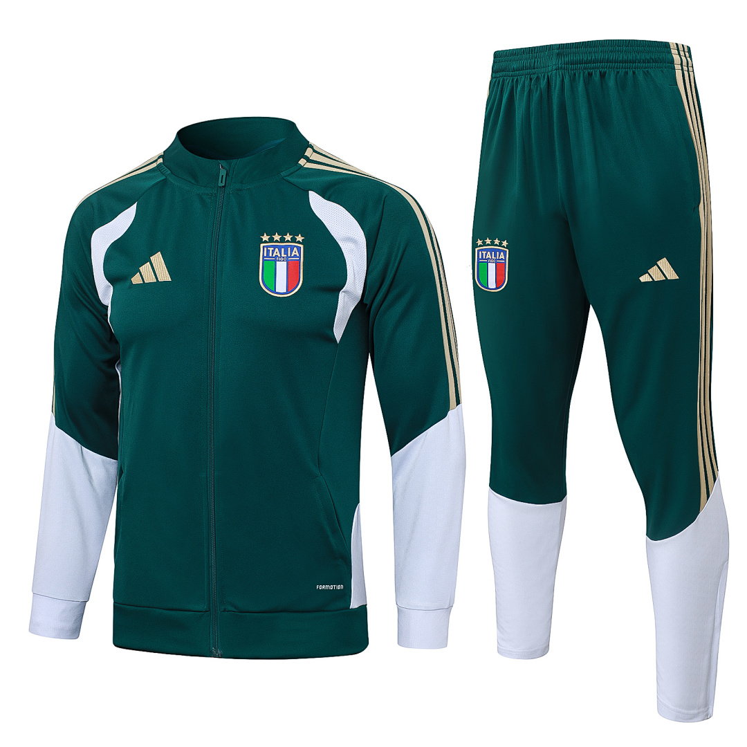 26/27 Italy Full-Zip Men's Training Kit Dark Green