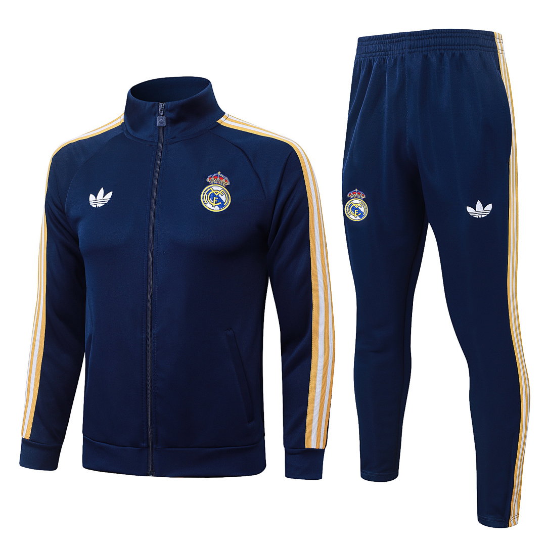 26/27 Real Madrid Full-Zip Men's Training Kit Dark Royal Blue