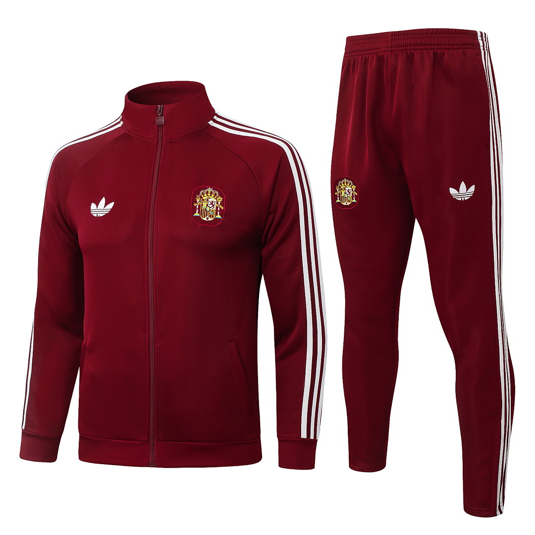 26/27 Spain Full-Zip Men's Training Kit Burgundy