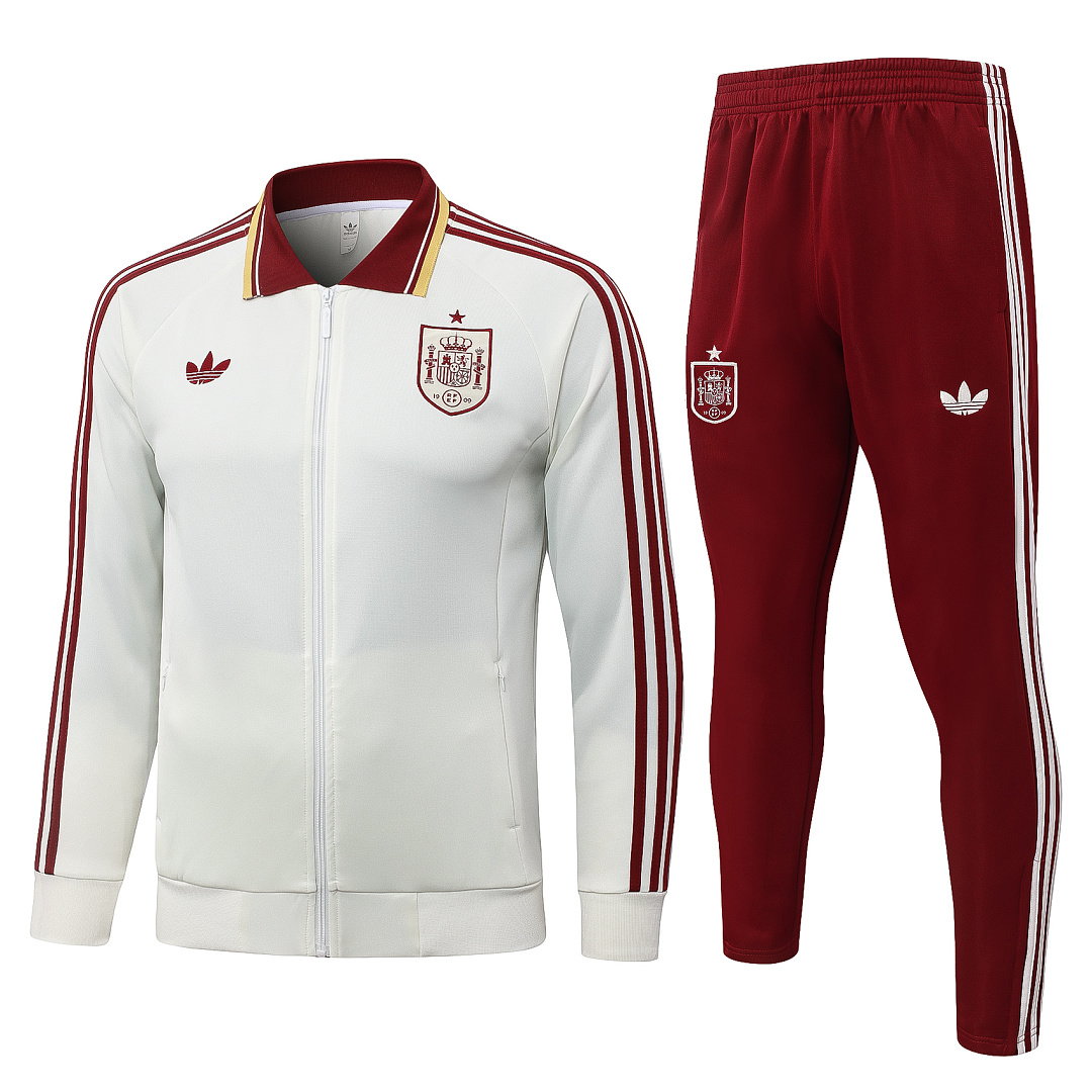 26/27 Spain Full-Zip Men's Training Kit Off White
