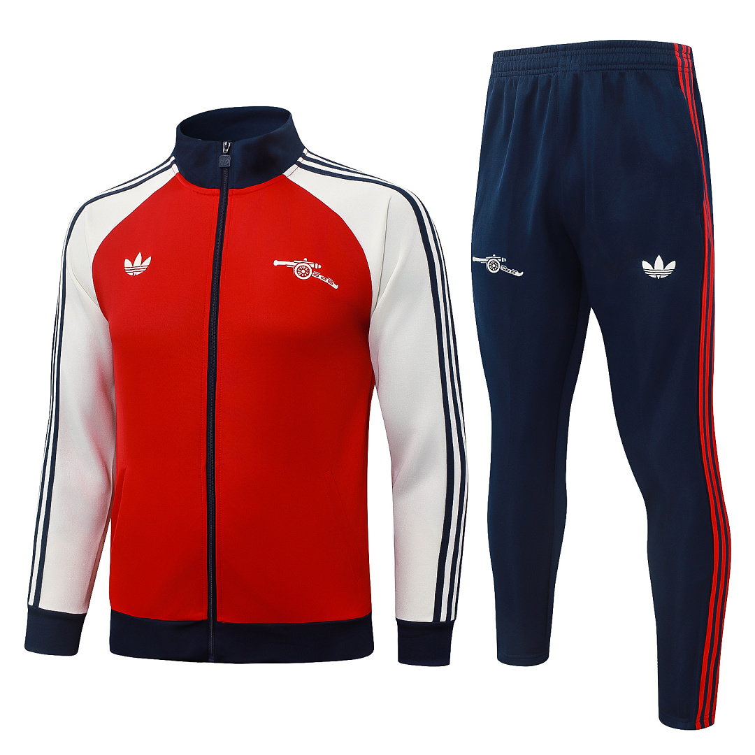 26/27 Arsenal Full-Zip Men's Training Kit Red White Sleeves