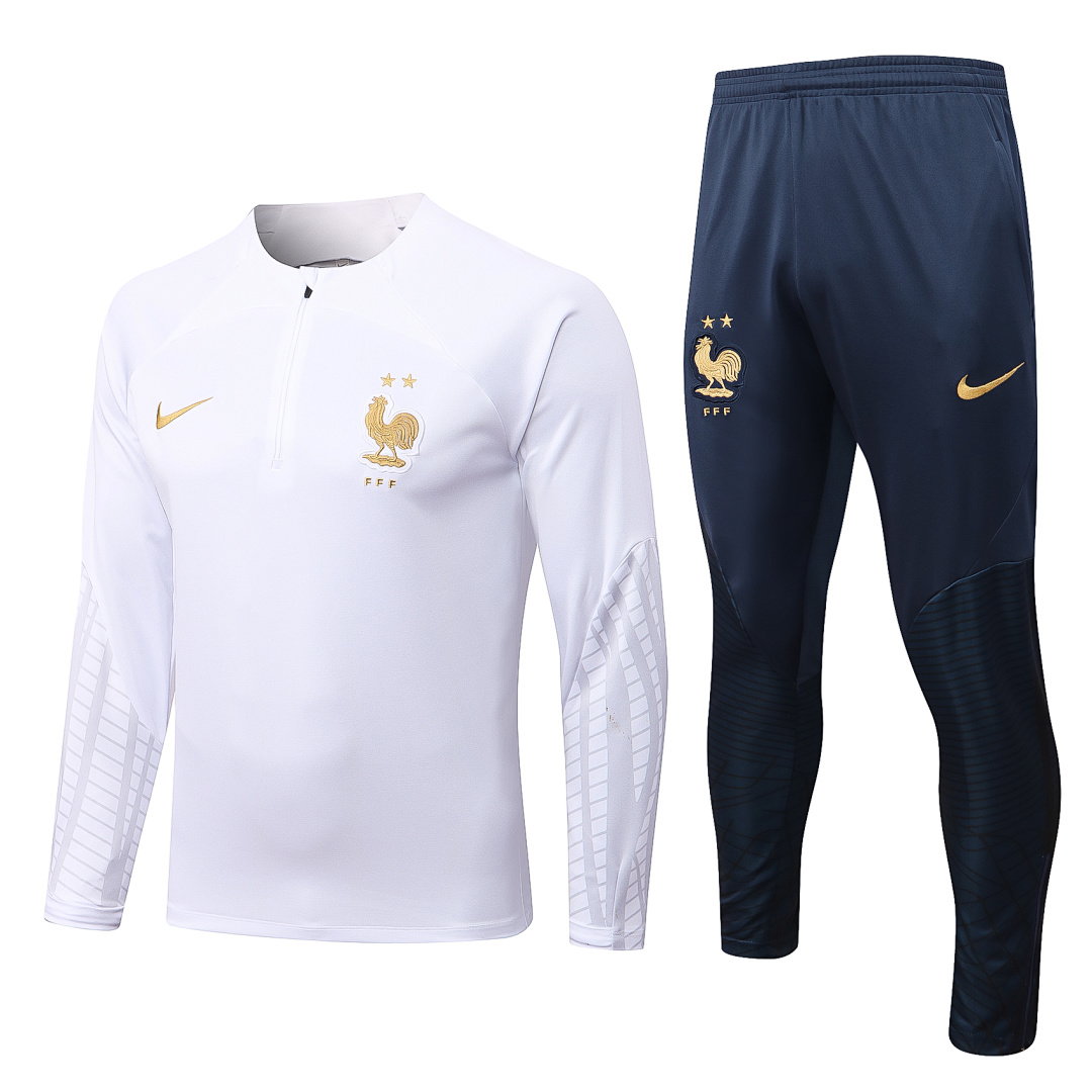 22/23 France Half-Zip Men's Training Kit White