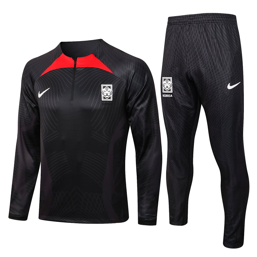 22/23 South Korea Half-Zip Men's Training Kit Black Print