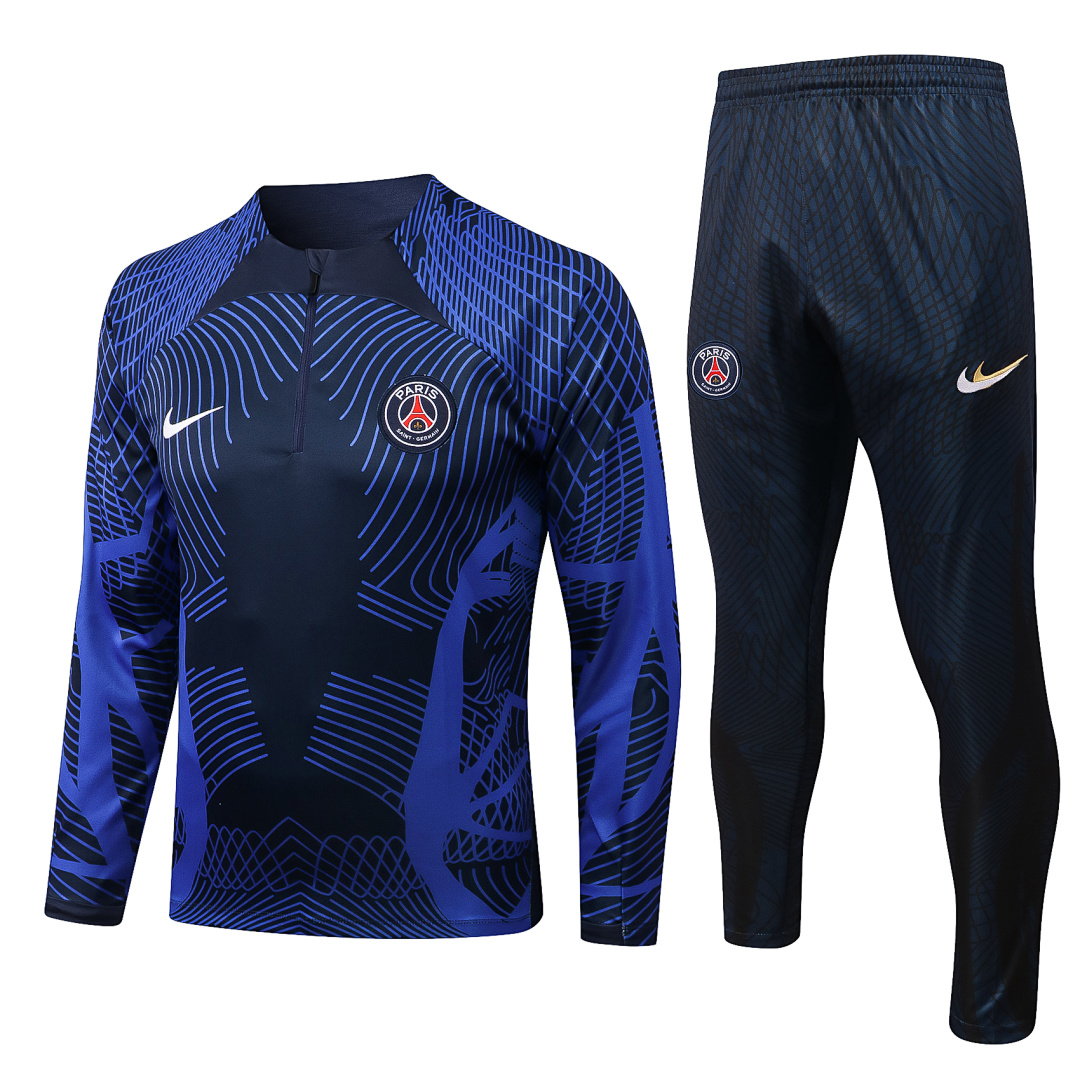 22/23 PSG Half-Zip Men's Training Kit Royal Blue Print
