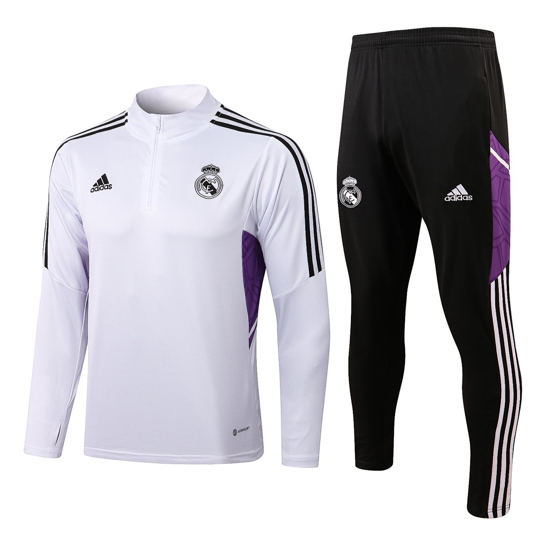 22/23 Real Madrid Half-Zip Men's Training Kit White