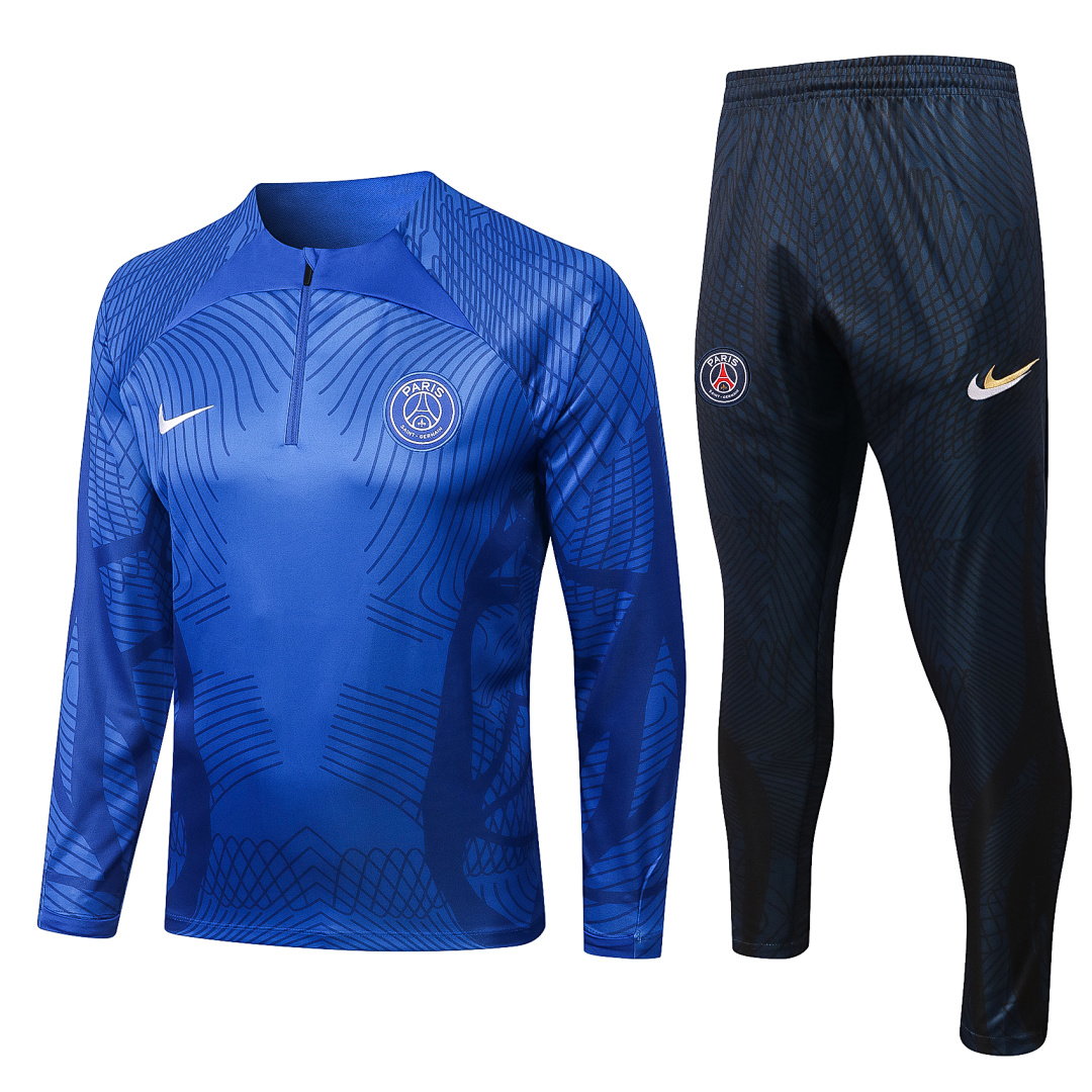 22/23 PSG Half-Zip Men's Training Kit Royal Blue Print