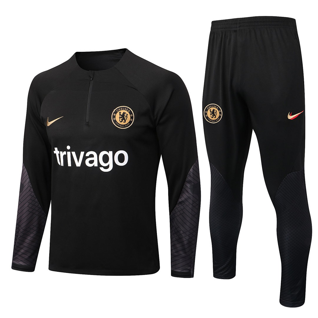 22/23 Chelsea Half-Zip Men's Training Kit Black