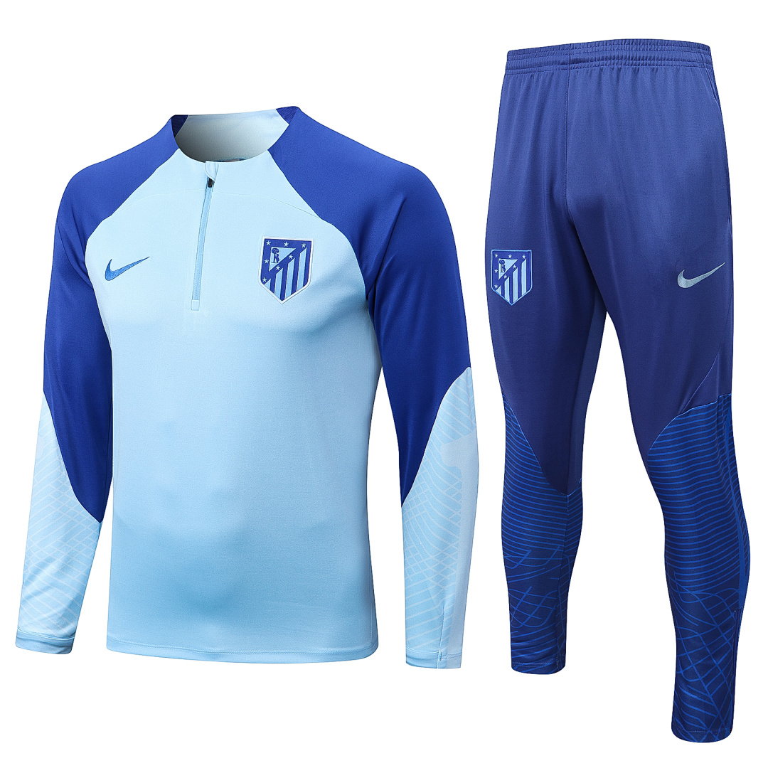 22/23 Atletico Madrid Half-Zip Men's Training Kit Light Blue