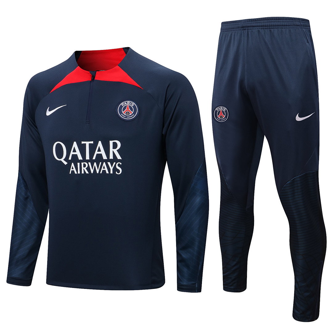 22/23 PSG Half-Zip Men's Training Kit Royal Blue Red Collar