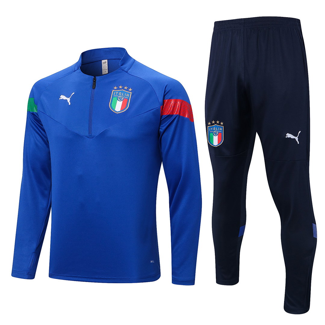 22/23 Italy Half-Zip Men's Training Kit Royal Blue