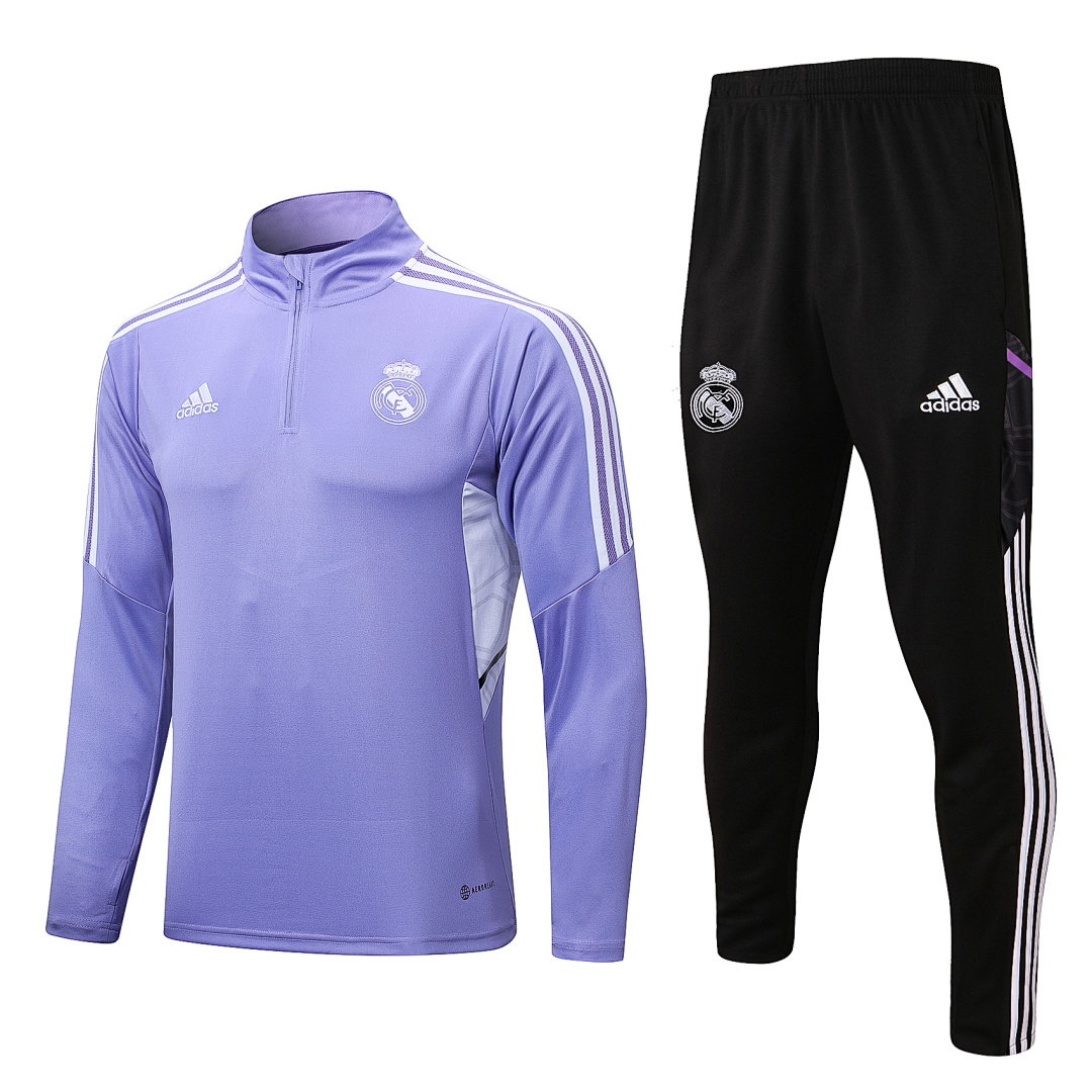 22/23 Real Madrid Half-Zip Men's Training Kit Light Purple