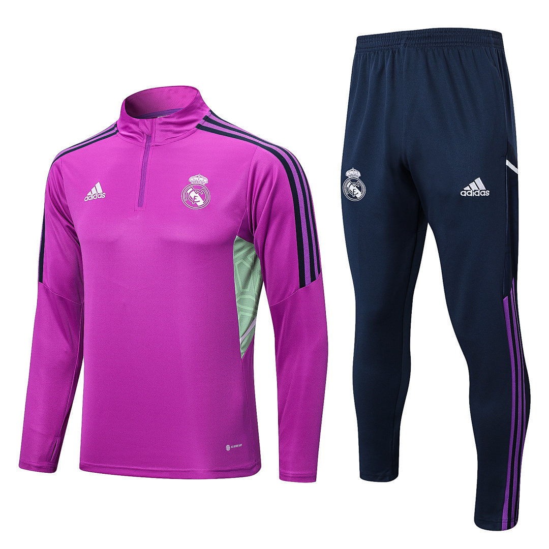 22/23 Real Madrid Half-Zip Men's Training Kit Purple