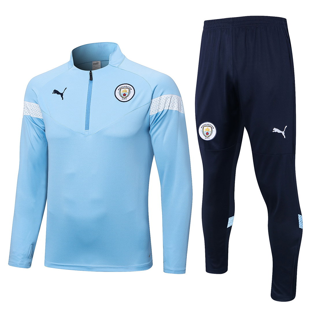22/23 Manchester City Half-Zip Men's Training Kit Light Blue