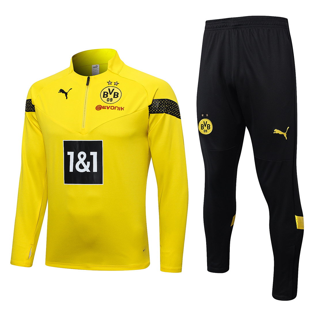 22/23 Borussia Dortmund Half-Zip Men's Training Kit Yellow