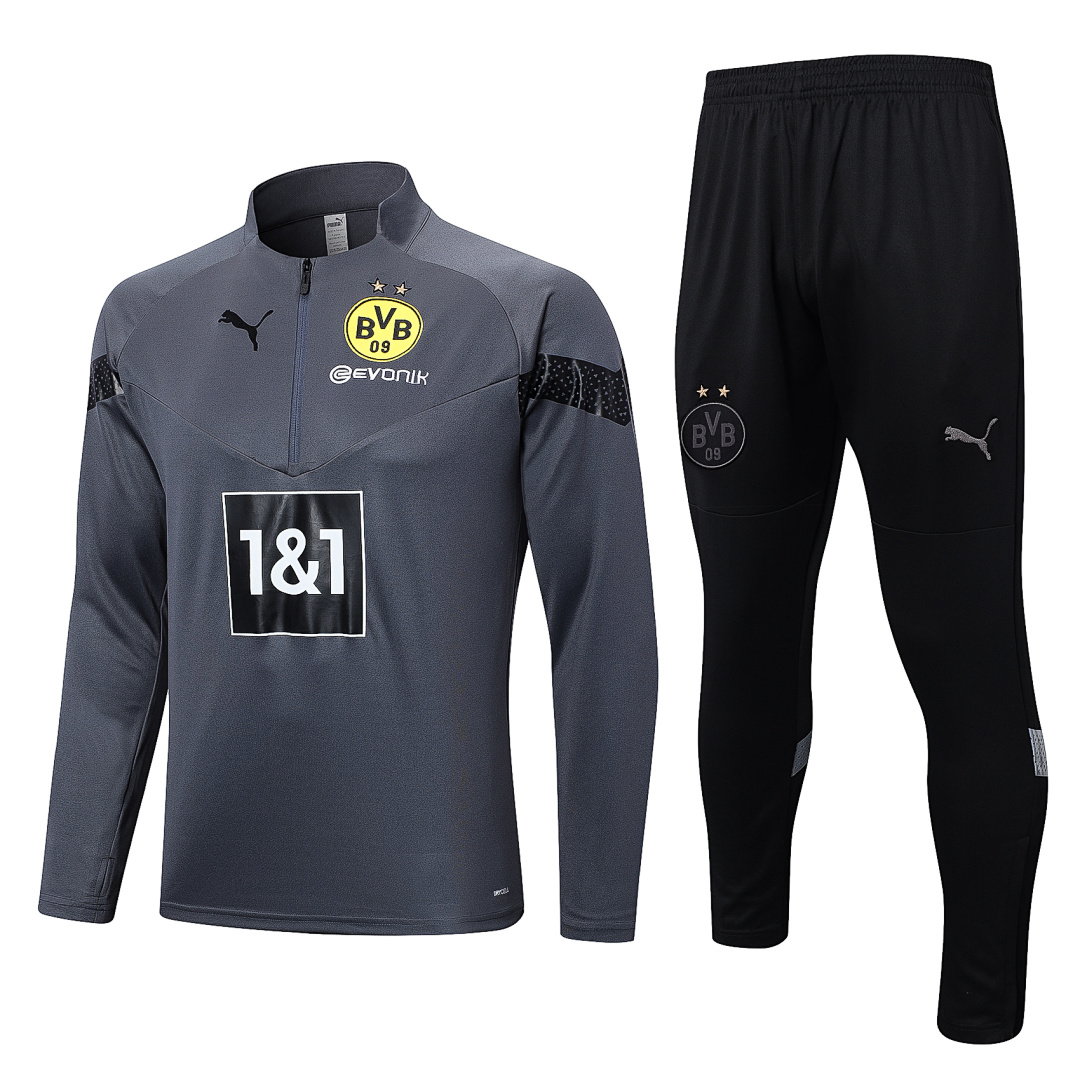 22/23 Borussia Dortmund Half-Zip Men's Training Kit Dark Gray
