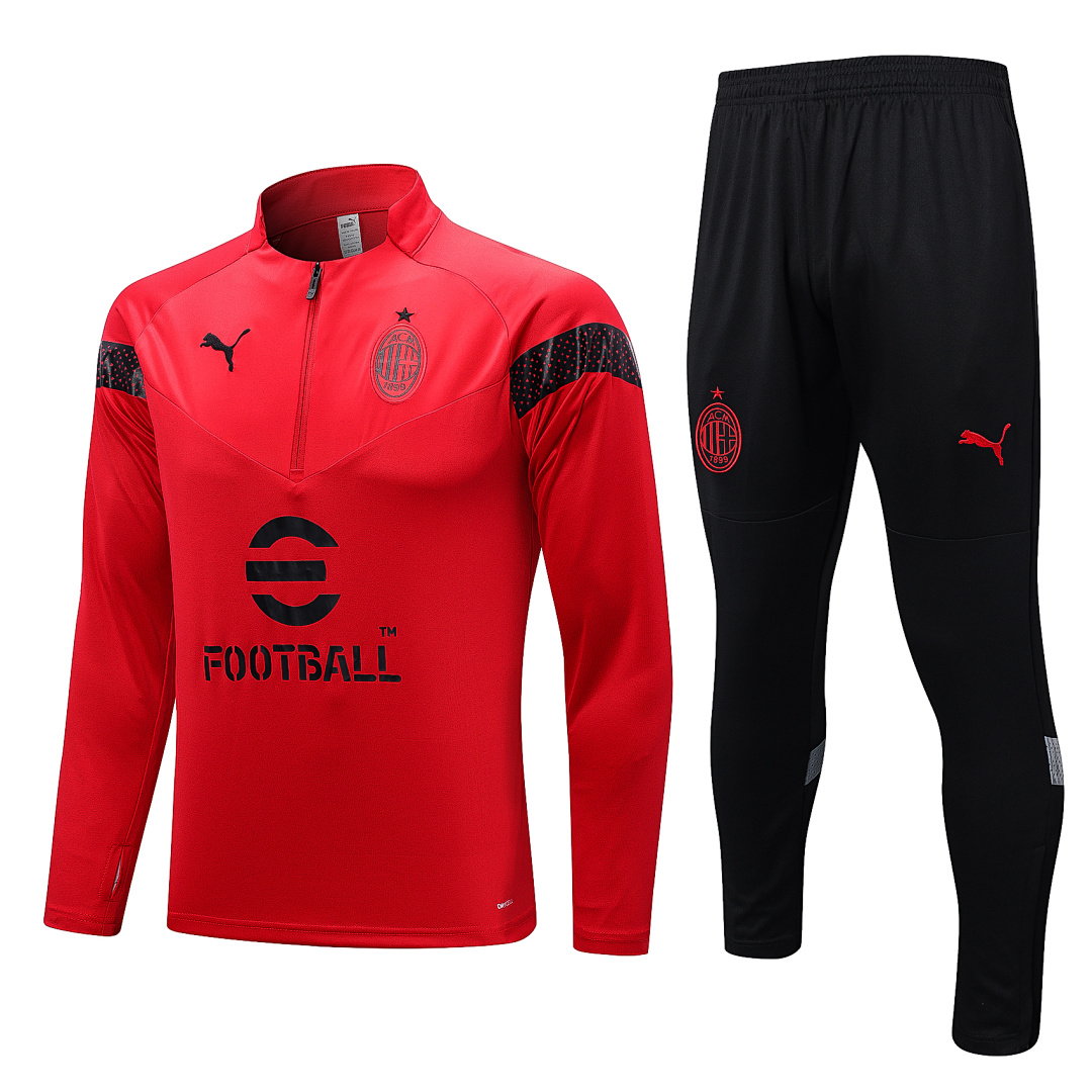 22/23 AC Milan Half-Zip Men's Training Kit Red