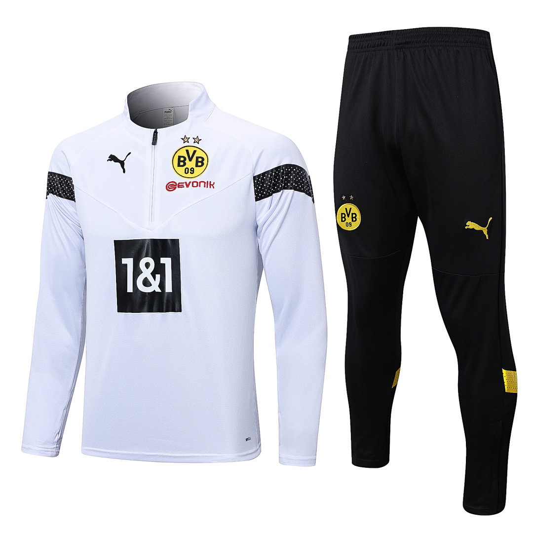 22/23 Borussia Dortmund Half-Zip Men's Training Kit White