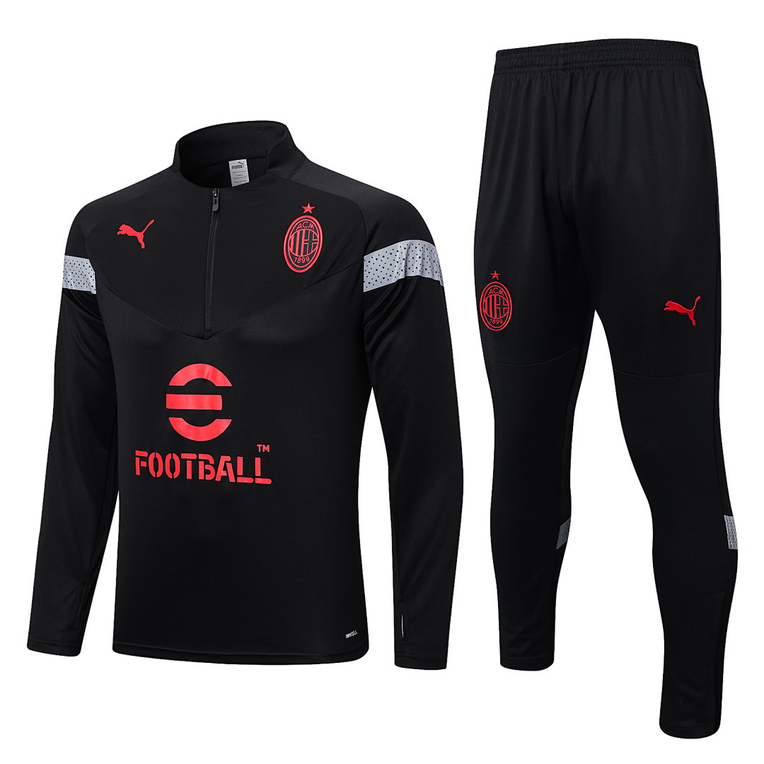 22/23 AC Milan Half-Zip Men's Training Kit Black