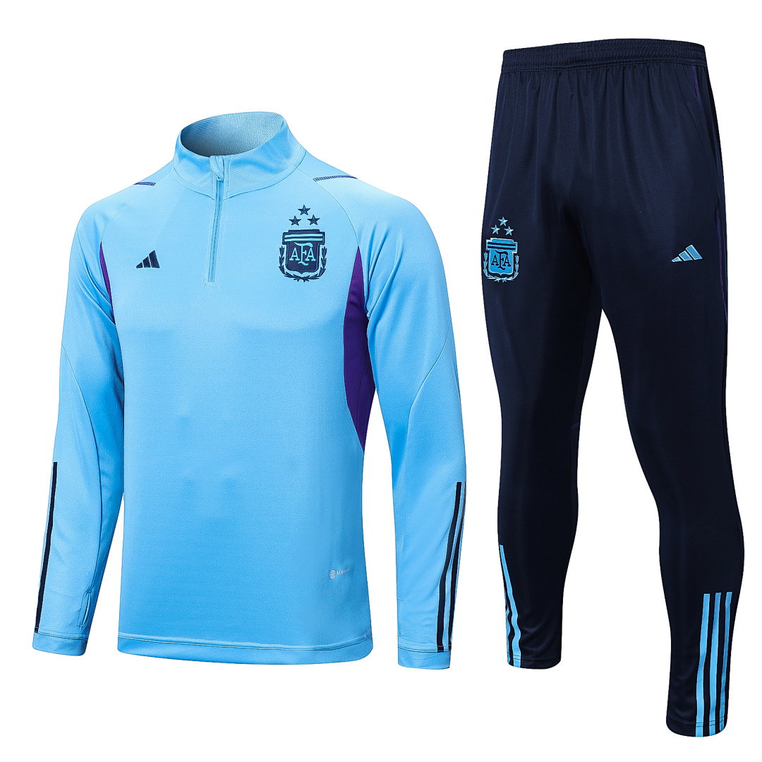 22/23 Argentina Half-Zip Men's Training Kit Light Blue Three-Star
