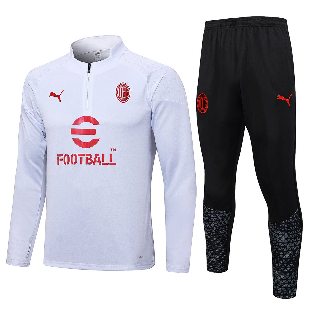 23/24 AC Milan Half-Zip Men's Training Kit White