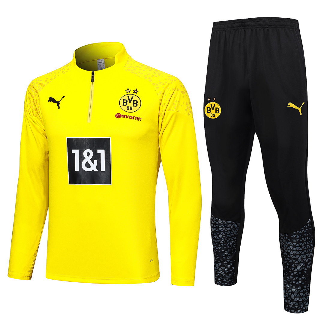 23/24 Borussia Dortmund Half-Zip Men's Training Kit Yellow