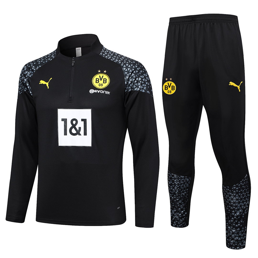23/24 Borussia Dortmund Half-Zip Men's Training Kit Black