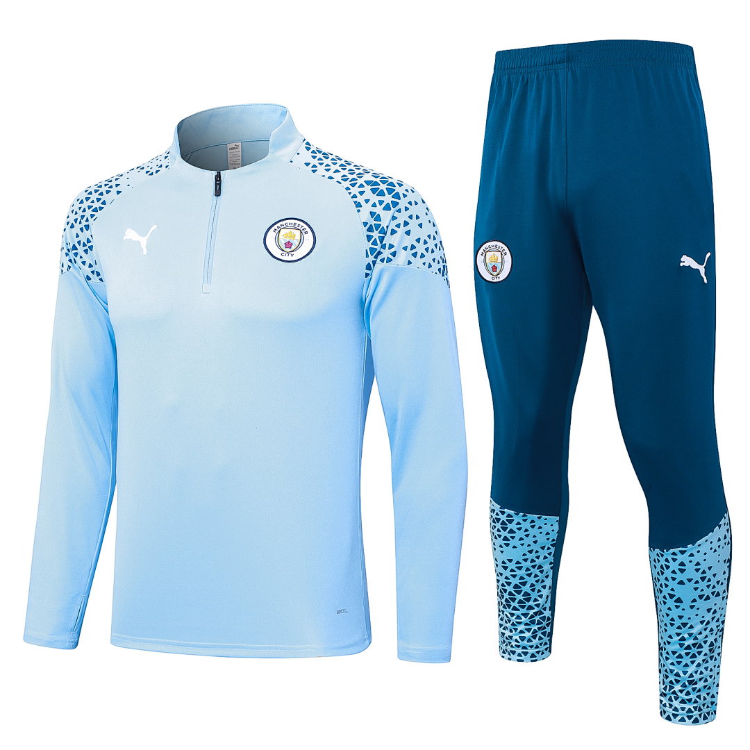 23/24 Manchester City Half-Zip Men's Training Kit Light Blue