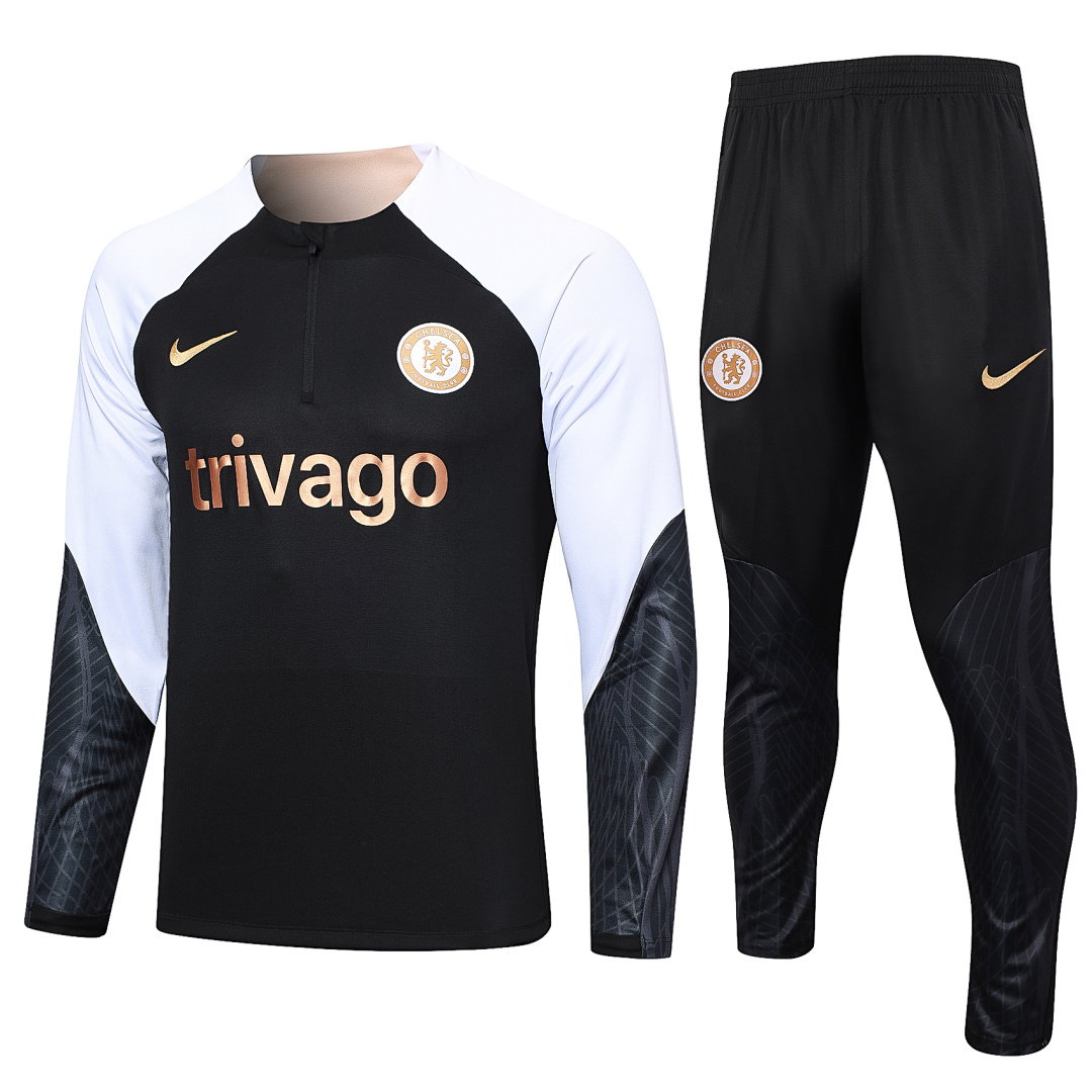 23/24 Chelsea Half-Zip Men's Training Kit Black