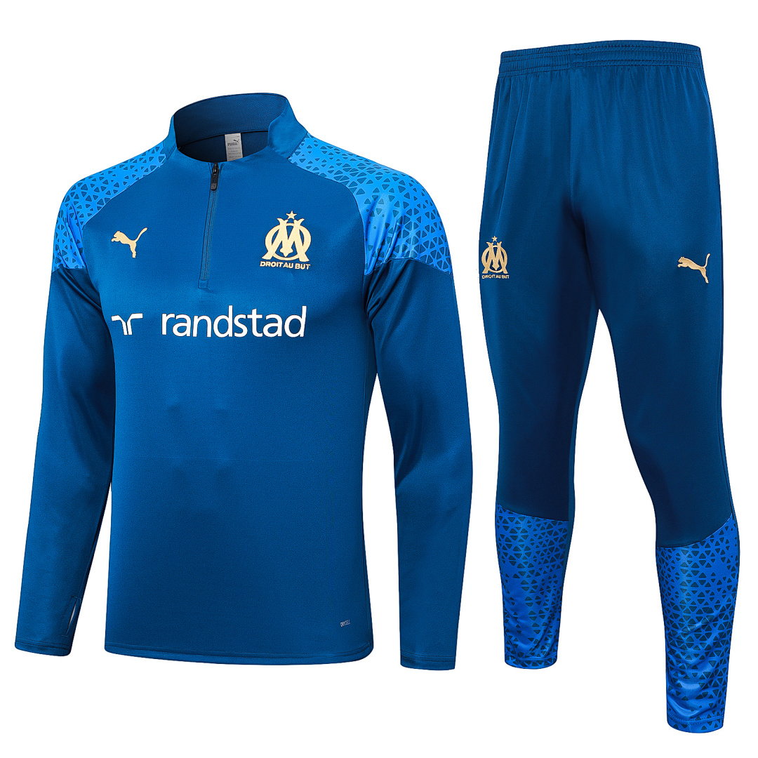 23/24 Olympique de Marseille Half-Zip Men's Training Kit Royal Blue