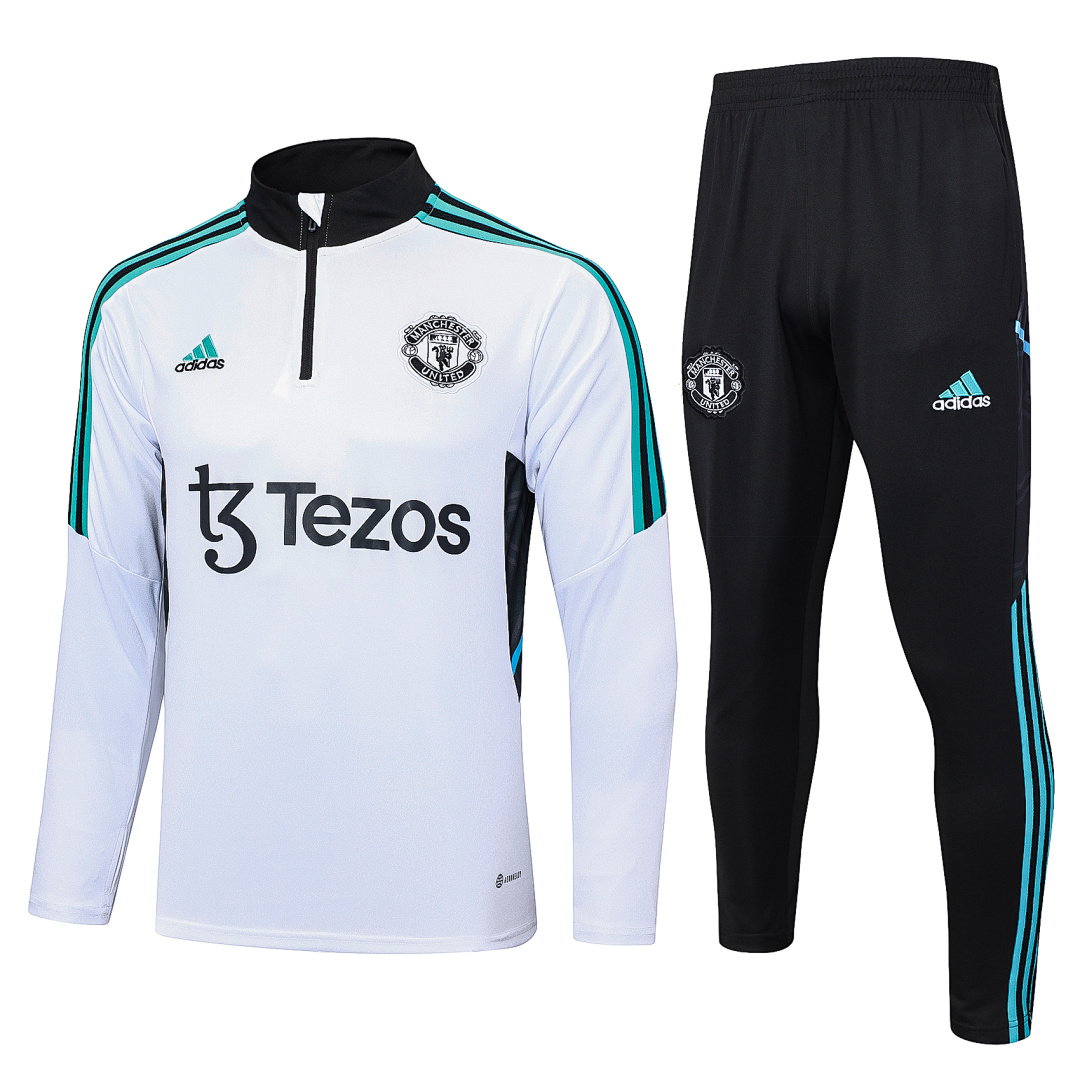 23/24 Manchester United Half-Zip Men's Training Kit White
