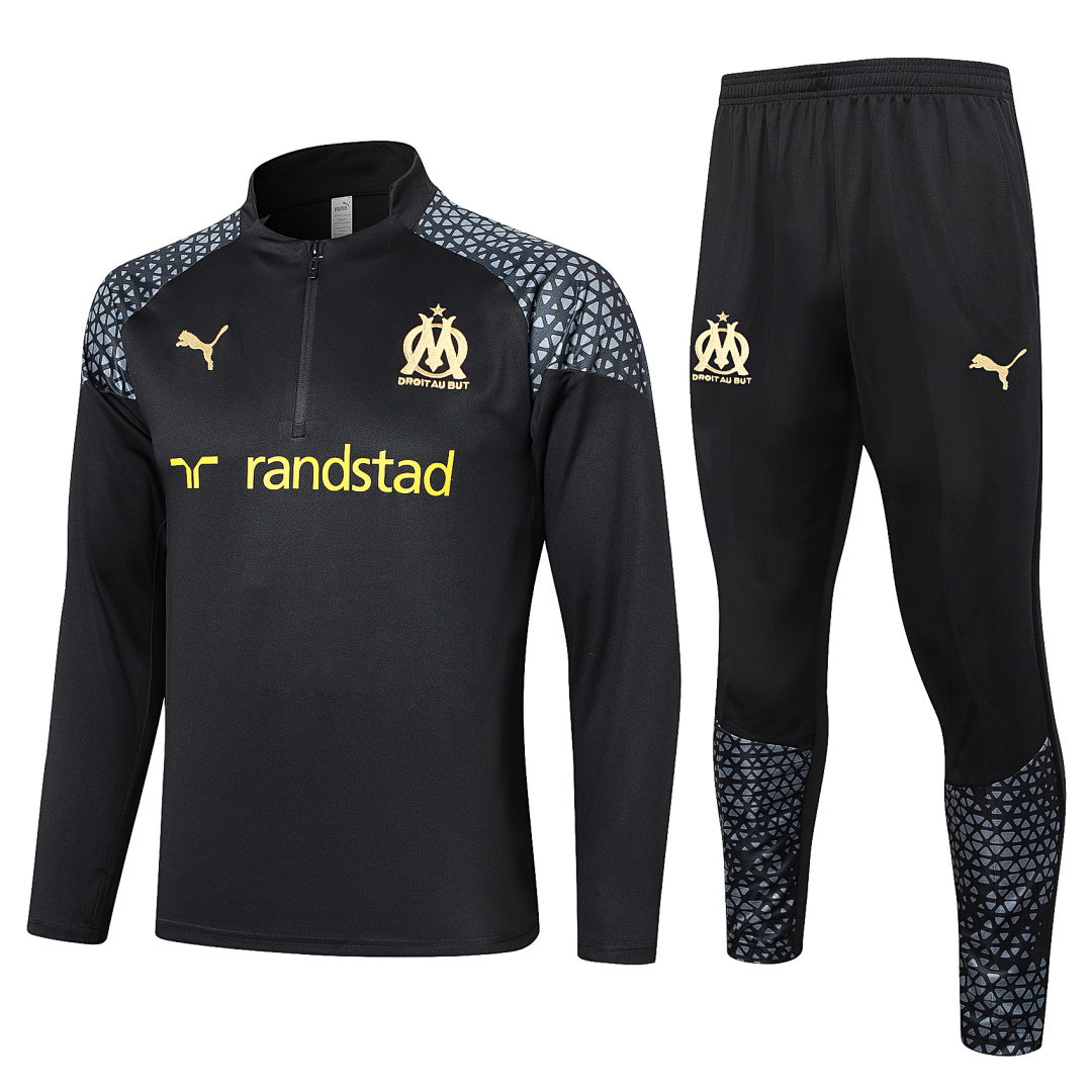 23/24 Olympique de Marseille Half-Zip Men's Training Kit Black