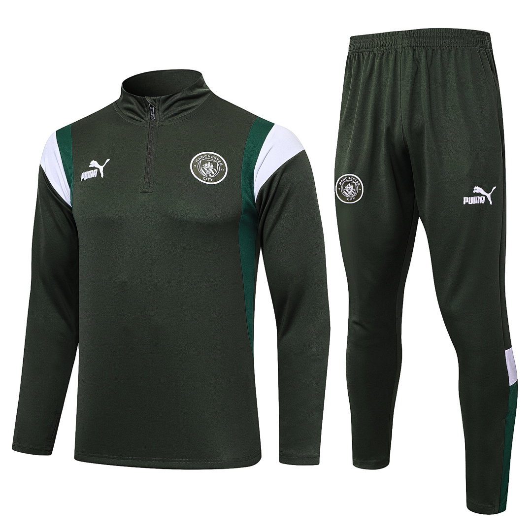 23/24 Manchester City Half-Zip Men's Training Kit Dark Green