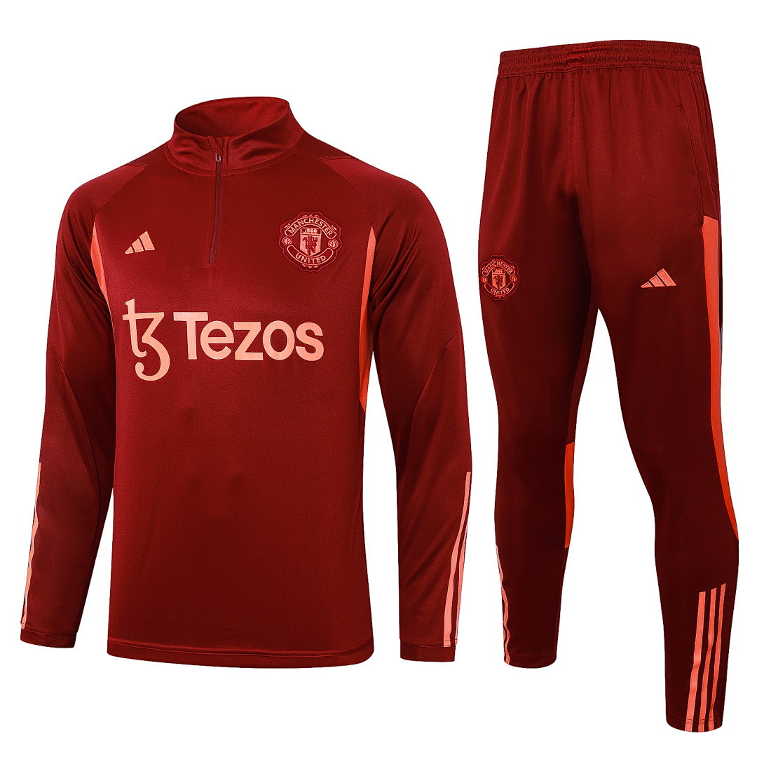 23/24 Manchester United Half-Zip Men's Training Kit Burgundy
