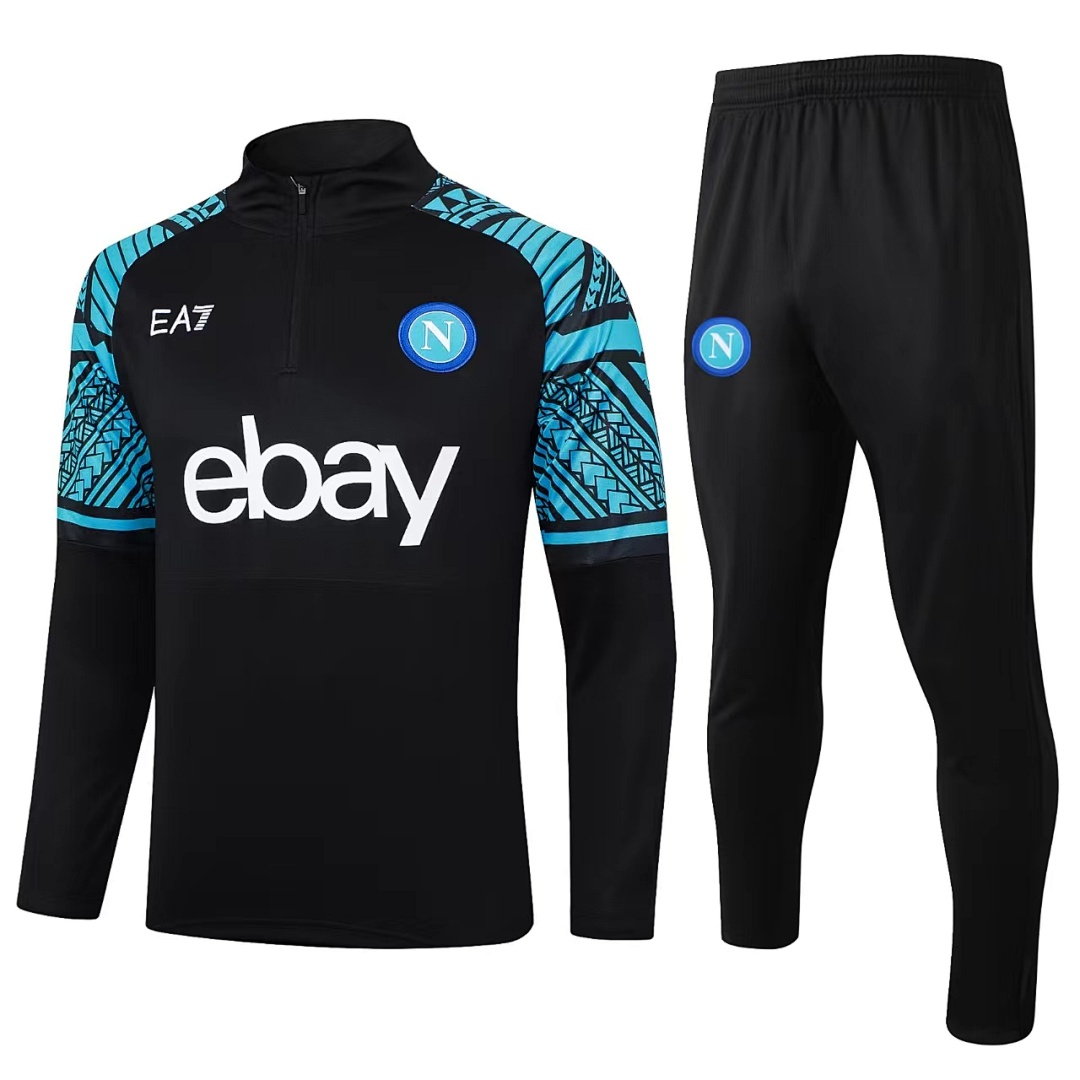 23/24 Napoli Half-Zip Men's Training Kit Black