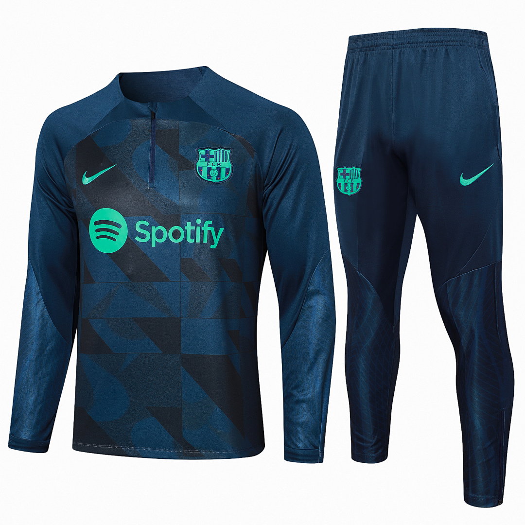 23/24 Barcelona Half-Zip Men's Training Kit Royal Blue Print